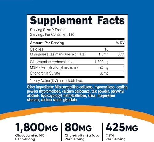 Nutricost Glucosamine 1800mg with Chondroitin & MSM, 240 Tablets, 120 Servings - Non-GMO, Gluten Free
