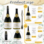 20 Pcs Mini Champagne Bubbles Wedding Favor Bulk Small Champagne Bottle Shaped Bubbles with Ribbons Gold Pins and Cards for Wedding Send Off Bridal Shower Celebration