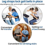 Aliseniors Gait Belt Transfer Belt, Gait Belt with 7 Handles - Quick Release Buckle & Leg Straps, Gait Belts for Seniors, Medical Nursing Patient Safety Belt Lift Strap for Physical Therapy