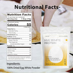 ORGFUN Egg White Powder 8 Oz, Pasteurized Egg White Powder, Gluten-Free, Non-GMO, Ideal for Baking