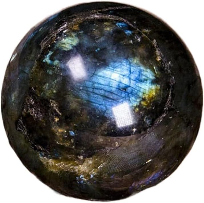 Natural Meditation Crystal 40/50/60mm Natural Rainbow Labradorite Quartz Crystal Ball, for Decorate Crystal Stone (Size : 40mm)
