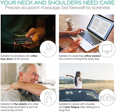 VOYOR Neck Massager Shiatsu Deep Tissue Dual Trigger Point Shoulder Massager for Pain Relief, Ergonomic Handle Design, Lightweight & Portable MS110
