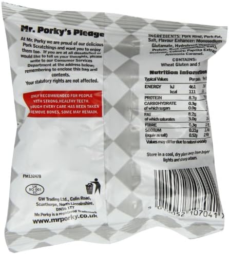 Mr Porky Pork Scratching 20 G (Pack Of 20)