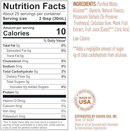 Lakanto Simple Flavoring Syrup - Monk Fruit Sweetener with Allulose, Perfect for Coffee, Tea, Cocktails, Snow Cones, Sodas, Other Drinks, Keto, Vegan (Mango - 25.4 fl oz)