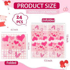 24 Pack Decoupage Napkins 13x13 inch Assorted Red Love Heart Decorative Paper Napkins for Valentine's Day, Wedding, Mother's Day,mothers day decorations and Anniversary