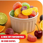Fruit Slices Jelly Candy - 1 Pound Pack - Old Fashioned Jelly Candy for Holiday Snack Bowls and Gifts - Gelatin Free Jellies - Orange, Grape, Cherry, Lime, Lemon