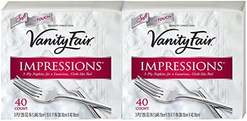 Vanity Fair Impressions Napkins, White - 40 ct - 2 pk