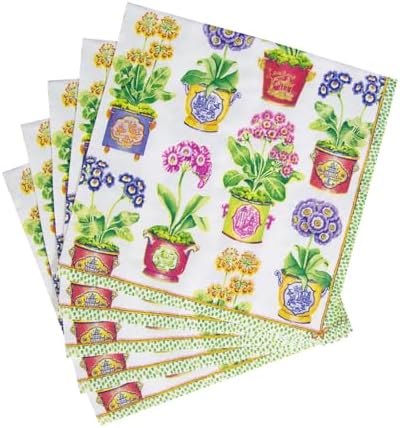 Caspari Primroses Paper Luncheon Napkins - 20 Per Package