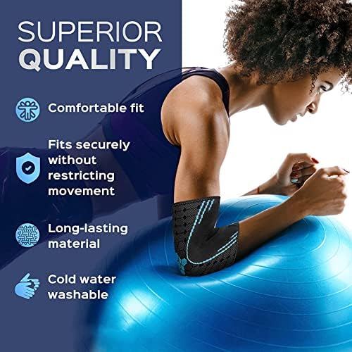 Elbow Compression Sleeve, Elbow Brace Elbow Sleeve Elbow Support Elbow Pads, Tennis Elbow Brace for Men & Women, Elbow Brace for Tendonitis and Tennis Elbow (Black, X-Large)