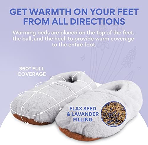 Leonns® Microwavable Slippers - Heated Booties for Women and Men | Heated Foot Warmers for Feet in Bed, Reusable & Cozy Foot Warmer for Bed | Soothing Warmth & Comfort for Cold Feet
