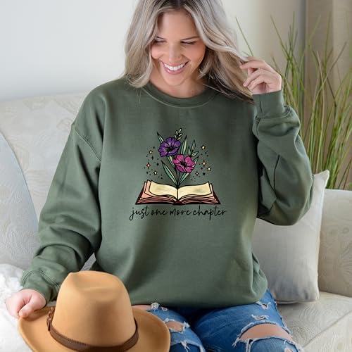 One More Chapter Sweatshirt, Book Lover Crewneck, Book Nerd Gift, Librarian Shirt, Read Shirt, Reading Tee