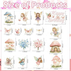Fairy Birthday Party Cake Decorations, 33PCS Pink Fairy Happy Birthday Cake Topper and Cupcake Toppers, Mushroom Garden Fairytale Decor for Girls Women