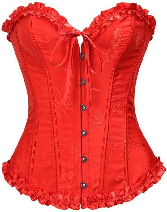 Corset Tops for Women,Bustier Shapewear Lingerie,Lace Tied Renaissance Overbust Corset Push Up Bodysuit