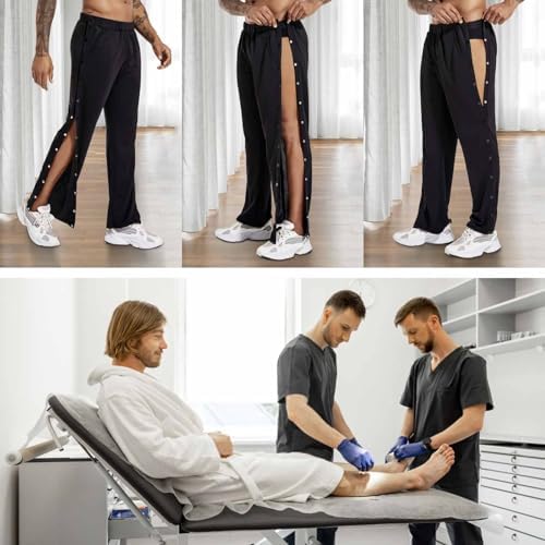 Post Surgery Tearaway Pants, Side Snap Pants for Fracture/Surgery Patients - Men's