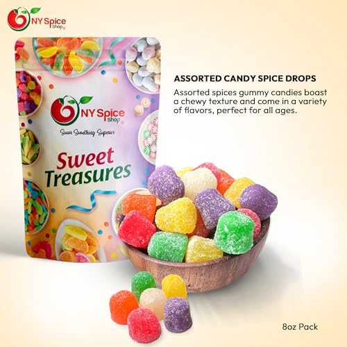 NY SPICE SHOP Assorted Spice Drops - Spice Drops - Gum Drops Candy - Gum Drops – Gumdrops - Spiced Gum Drops - Gumdrops Candy - Mini Gum Drops - Spicy Drops - Spice Drops Candy Old Fashioned – 1 Pound