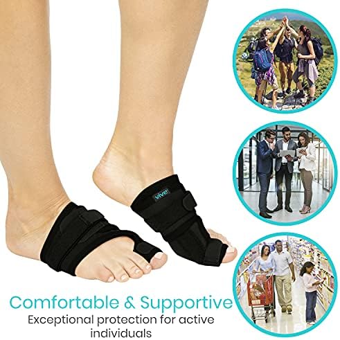Vive Bunion Brace (Pair) - Big Toe Corrector Straightener with Splint - Hallux Valgus Pad, Joint Pain Relief, Alignment Treatment - Orthopedic Sleeve Foot Wrap Support for Men and Women (Black)