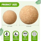 TrelaCo Cork Massage Balls Set of 2 for Fascia Release After Exercise Yoga Point Therapy Relax Muscles Relieve Stress Tools