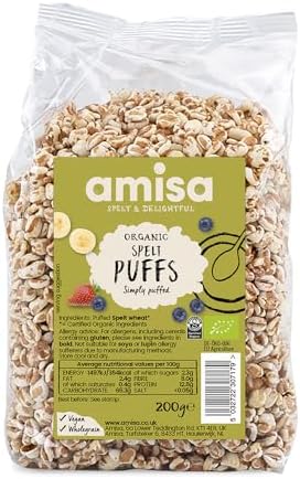 Amisa Organic Spelt Puffs 200 g (Pack of 6)