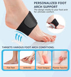 HiRui Arch Support Braces (Pair) for Plantar Fasciitis Relief - Adjustable Neoprene Arch Support Wraps with Gel Pads for Flat Feet High & Fallen Arch, Wear Over or Under Socks, Fits All Shoes (Black)