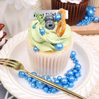 Blue Sprinkles for Cake Decorating, 130g/4.6oz Edible Royal Blue Pearl Sprinkles Mix, Sugar Candy Pearls for Baking, Cookie Decorations and Cupcake Toppings, Wedding Party Supplies