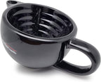 The Goodfellas' smile Scuttle Shave Mug (BLACK) - Ceramic Shaving Bowl That Keeps Lather Rich & Hot, Handmade Quality, Get a Barbershop Shave At Home Daily, Great Gift