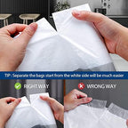 2.5 Gallon/10 Liter 100 Counts Strong Drawstring Trash Bags Garbage Bags by RayPard, Small Plastic Bags, Trash Can Liners for Home Office Kitchen Bathroom Bedroom, White Waste Basket Liners (White)