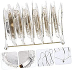 Zerodeko Silver Plated Mini Snack Tray Set with Rack Creative Fruit Dish for Serving Appetizers Dry Fruits and Desserts for Kitchen and Party Display