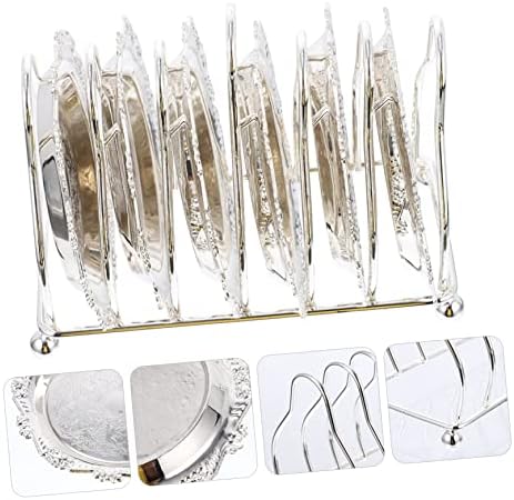 Zerodeko Silver Plated Mini Snack Tray Set with Rack Creative Fruit Dish for Serving Appetizers Dry Fruits and Desserts for Kitchen and Party Display