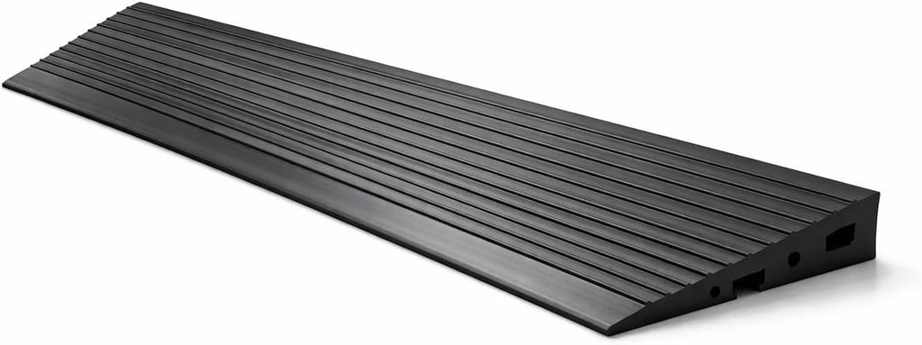 1" Rise No-Drill Natural Rubber Wheelchair Threshold Ramp, 35.5" Cuttable, 2200 LBS Load Capacity, Non-Slip Weather Resistant Doorway Ramp for Wheelchairs, Walkers, Scooters