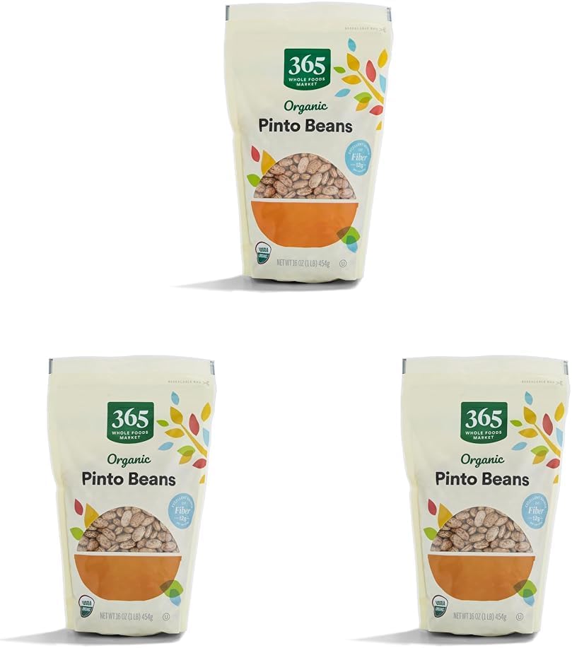 365 by Whole Foods Market, Organic Pinto Beans, 16 Ounce (Pack of 3)