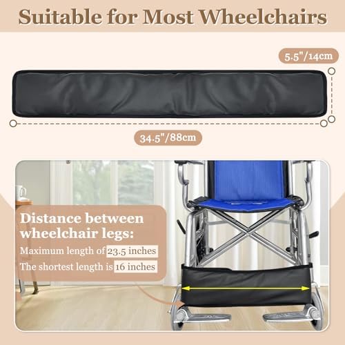 Wheelchair Footrest Belt - Foot Calf Straps Leg Support Safety Feet Rest Belt Transporter Chair Adjustable Disabled Elderly Leg Rest Cushioned Pad to Prevent Feet Slipping-Fill Thick Cotton Leather