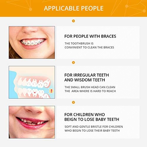 Boao 6 Pieces Tuft Toothbrush Tufted End-tuft Soft Trim Single Compact Interdental for Detail Cleaning Tapered Brush(Cyclinder Brush)