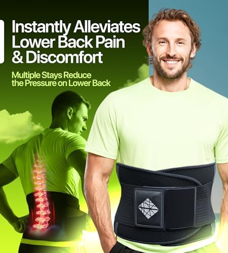 Back Brace for Lower Back Pain Relief M size, Lumbar Support Belt for Men & Women with Lumbar Pad, Ergonomic Design and Soft Breathable Material, Adaptive Fit for Herniated Disc, Sciatica, Scoliosis