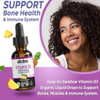 Vitamin D3 Liquid Drops Organic - Vegan VIT D Liquid Vitamin D for Adults & Kids Oil 4000 IU Vegan Organic D3 Drops Sublingual Supplement - Immune & Bone Health VIT Supplements, Non-GMO 30 Servings