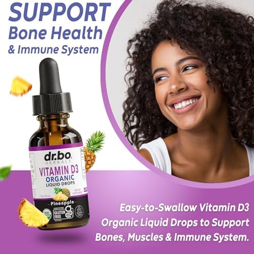 Vitamin D3 Liquid Drops Organic - Vegan VIT D Liquid Vitamin D for Adults & Kids Oil 4000 IU Vegan Organic D3 Drops Sublingual Supplement - Immune & Bone Health VIT Supplements, Non-GMO 30 Servings