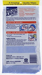 Cadie Kitchen and Bath Amazing Wipes - Absorbent and Reusable Cloth for Washing, Drying, Wiping in The Bathroom or Cuisine Surfaces | Cleaning Sink,Tiles,Bathtub,Walls,Mirror (5 Pack-20 Wipes, Blue)