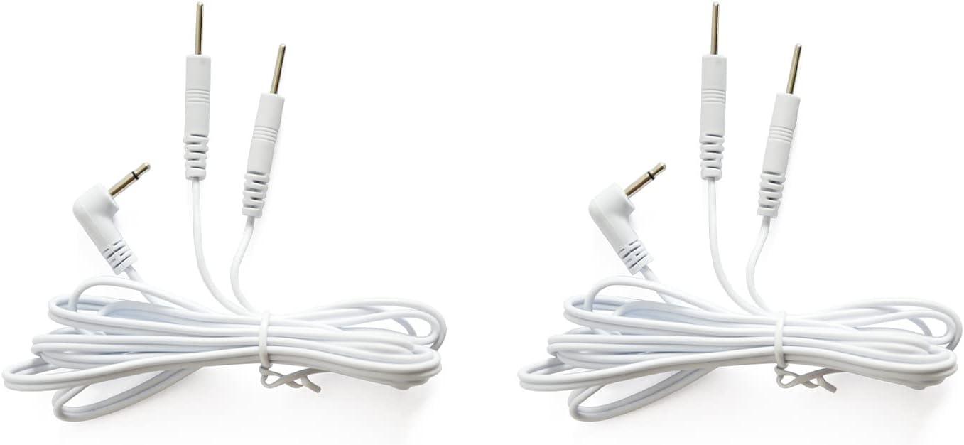 DISCOUNT TENS Brand - Tens Lead Wires, 2.5mm mini-Plug to Two 2mm Pin Connectors (Pack of 2)