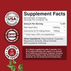 Red Yeast Rice with CoQ10 Supplement - Advanced Healthy Heart & Healthy Cholesterol Levels Formula for Men & Women - Extra Strength Capsule with Red Yeast Rice 1200 mg Capsules with CoQ10-60 Count