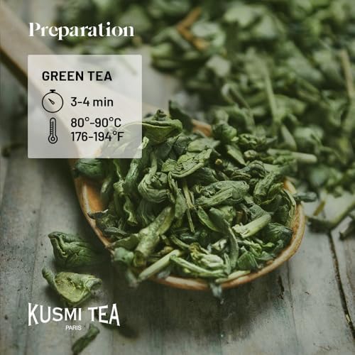 Kusmi Tea - Jasmine Green Tea - Organic Blend with Jasmine - Loose Leaf - Tin Box of 3.1 oz - Quantity for about 50 cups