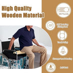 Wooden Slide Transfer Board, Transfer Board With Track Pulley Turntable, Heavy-Duty Sliding Board Holds Up To 500 Pounds for Patient Senior And Handicap Move Assist, 2 Handles, 2 Fixed Holes(31x11x1")