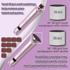 Electric Foot Callus Remover, Cordless Foot File Pedicure Tool, Foot Sander Nail Grinder with 60+10PCS Sandpapers for Dead Skin Dry Calluses, 3 in 1 Foot Scrubber & Nail File(Pink)