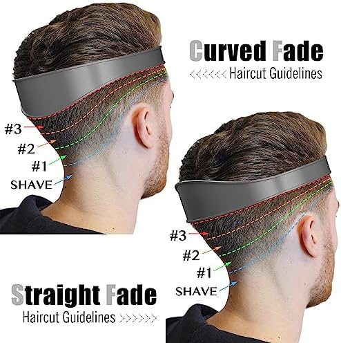 AOMGD Adjustable Hair Trimming Guide and Neckline Shaving Template,DIY Self Haircutting System, Shaving and Keeping a Clean and Straight Neck Hairline,Easy Use Tool Soft Portable (Grey)