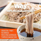Authentic Japanese Buckwheat Soba Noodles 100% buckwheat flour – Healthy, Gluten-Free, Soba for Hot & Cold Dishes – Perfect for Ramen, Stir-Fry, Salads & More (17oz / 400g) With our original eating instructions Japanese food