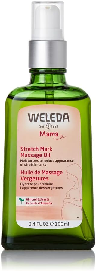 Weleda Stretch Mark Pregnancy Massage Oil, 3.4 Fluid Ounce, Plant Rich Oil with Vitamin E, Sweet Almond, Jojoba and Arnica Oils