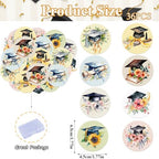 36pcs Edible 2026 Graduation Cupcake Toppers Wafer Paper Grad Cap Diploma Cake Decorations Edible Class of 2026 Cupcake Picks for 2026 Graduation Theme Party Cake Decor Supplies