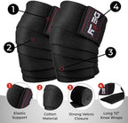 DEFY Knee Wraps for Weightlifting - Provides Knee Support for Powerlifting, Squats & Fitness Workouts