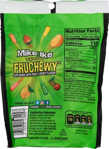 Mike & Ike Assorted Fruit Original Chew Candies, 10 oz