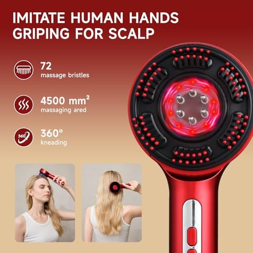 3-in-1 Electric Scalp Massage Comb, Hair Growth Oil Applicator,Portable Home Scalp Brush for Men and Women, Ipx7 Waterproof