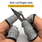 Finger Cots Cut Resistant Protector Finger Covers for Kitchen, Work, Sculpture, Anti-Slip, (10 Pcs)