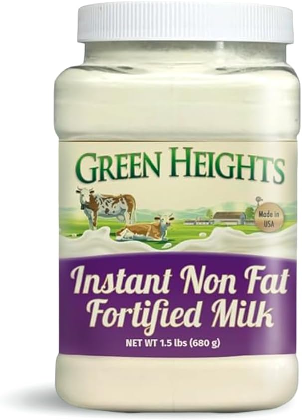 Instant Fortified Nonfat Milk Powder Jar 1.5 lbs - Proudly Made in America - Healthy Nourishing Essentials by Green Heights